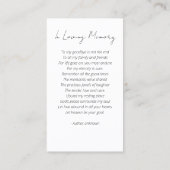 Carte De Visite Belle Ocean Beach Photo Funeral Prayer Card (Dos)