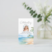 Carte De Visite Belle Ocean Beach Photo Funeral Prayer Card (Debout devant)