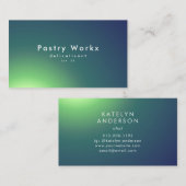 Carte De Visite Belle Ombre Verte Élégant Dégradé (Devant / Derrière)
