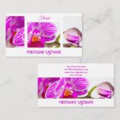 Carte De Visite Belle orchidée pour fleuristes et experts en fleur (Devant / Derrière)