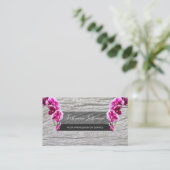 Carte De Visite Belle orchidée violette rose fleurit sur busi de b (Debout devant)