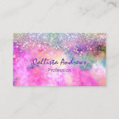 Carte De Visite Belle parties scintillant en argent irisé (Devant)