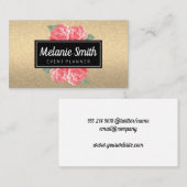 Carte De Visite Belle Parties scintillant Fleurs (Devant / Derrière)