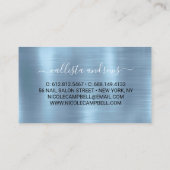 Carte De Visite Belle parties scintillant irisée bleu glace (Dos)