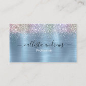Carte De Visite Belle parties scintillant irisée bleu glace (Devant)