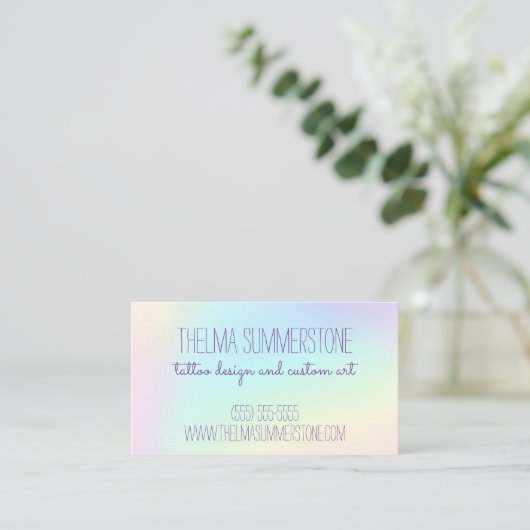 Carte De Visite Belle Pastel Rainbow Ombre (Debout devant)