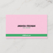 Carte De Visite Belle peinture de visage verte et rose (Dos)