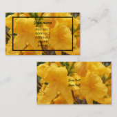 Carte De Visite Belle photo d'azalée jaune fleuri (Devant / Derrière)