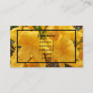 Carte De Visite Belle photo d'azalée jaune fleuri