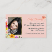 Carte De Visite Belle photo Fleur sauvage Peach Fine Gold Frame (Dos)