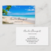 Carte De Visite Belle plage tropicale ensoleillée Photo (Devant / Derrière)