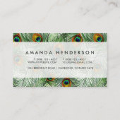 Carte De Visite Belle plume verte de paon (Dos)