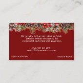 Carte De Visite Belle porte rouge de Noël éclaire les pins (Dos)