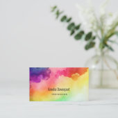 Carte De Visite Belle rainbow Color Splatters Design abstrait (Debout devant)