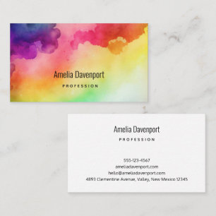 Carte De Visite Belle rainbow Color Splatters Design abstrait
