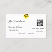Carte De Visite Belle rose jaune sur les initiales violettes Code  (Dos)