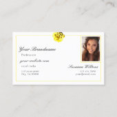 Carte De Visite Belle rose jaune sur violet avec logo Photo (Dos)