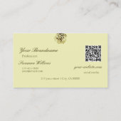 Carte De Visite Belle Rose Plain Pastel Beige Initiales QR Code (Dos)