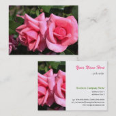 Carte De Visite belle rose rose fleurs professionnel (Devant / Derrière)