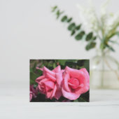 Carte De Visite belle rose rose fleurs professionnel (Debout devant)
