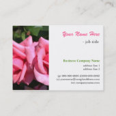 Carte De Visite belle rose rose fleurs professionnel (Dos)