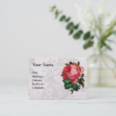 Carte De Visite BELLE ROSE ROSE, SCEAU DE CIRE ROUGE Papier de per (Debout devant)