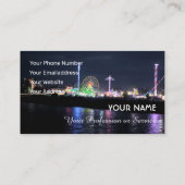 Carte De Visite Belle roue blanche ferris devant le ciel bleu (Dos)