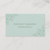 Carte De Visite Belle Seafoam Green Floral Line Art (Devant)