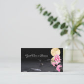Carte De Visite Belle Sirène en rose avec Pleine lune (Debout devant)