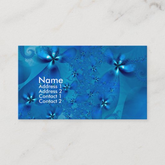 Carte De Visite Belle Spirale Bleue Belle Fractale Art (Devant)