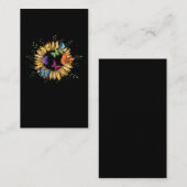 Carte De Visite Belle Tournesol et Mignonnes Papillons (Devant / Derrière)