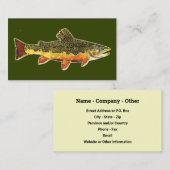 Carte De Visite Belle truite de ruisseau, pêche, Ichthyologie (Devant / Derrière)