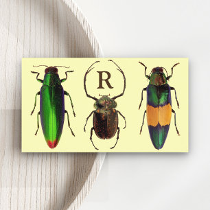 Carte De Visite Belles bêtes Insectes Monogramme Entomologis