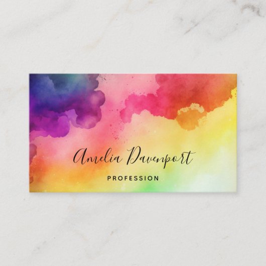Carte De Visite Belles couleurs arc-en-ciel Design abstrait (Devant)
