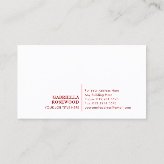 Carte De Visite Belles Fleurs Avec Rouge Gradient (Dos)