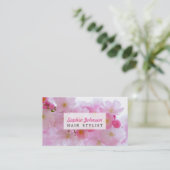 Carte De Visite Belles fleurs de cerisier japonaises roses (Debout devant)