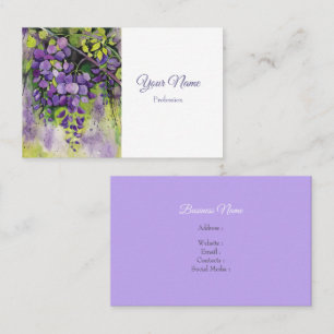 Carte De Visite Belles Fleurs De Wisteria En Aquarelle