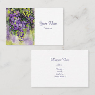Carte De Visite Belles Fleurs De Wisteria En Aquarelle