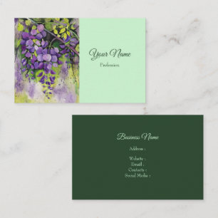 Carte De Visite Belles Fleurs De Wisteria En Aquarelle