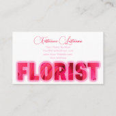 Carte De Visite Belles fleurs pour fleuristes et experts du jardin (Dos)