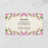 Carte De Visite Belles fleurs sur beige clair (Dos)
