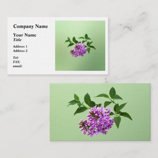 Carte De Visite Belles Lilacs (Devant / Derrière)