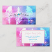 Carte De Visite Belles plumes dans l'espace.                       (Devant / Derrière)