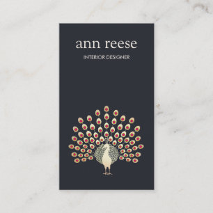 Carte De Visite Belles plumes de paon exotique