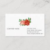Carte De Visite Belles roses simple fond gris (Dos)