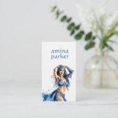 CARTE DE VISITE BELLY DANCER BOLLYWOOD ORIENTALE COULEUR D'EAU BLE (Debout devant)