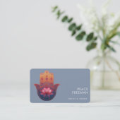 Carte De Visite Bénédiction du Lotus | Main de Hamsa (Debout devant)
