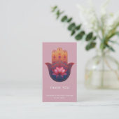 Carte De Visite Bénédiction du Lotus | Main de Hamsa (Debout devant)