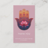 Carte De Visite Bénédiction du Lotus | Main de Hamsa (Devant)