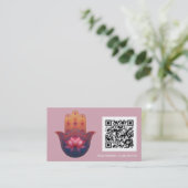 Carte De Visite Bénédiction du Lotus | Main de Hamsa (Debout devant)